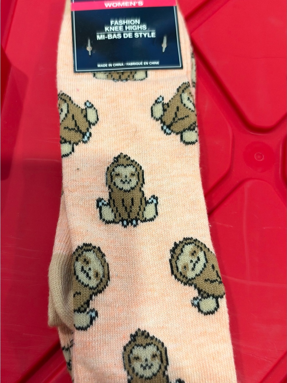 Women's Sloth Print Fashion Knee High Socks Size 5-9